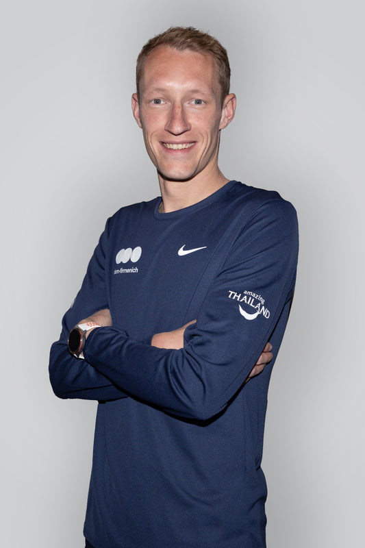 Training Shirt Long Sleeve Blue - Men - dsm-firmenich Running Team